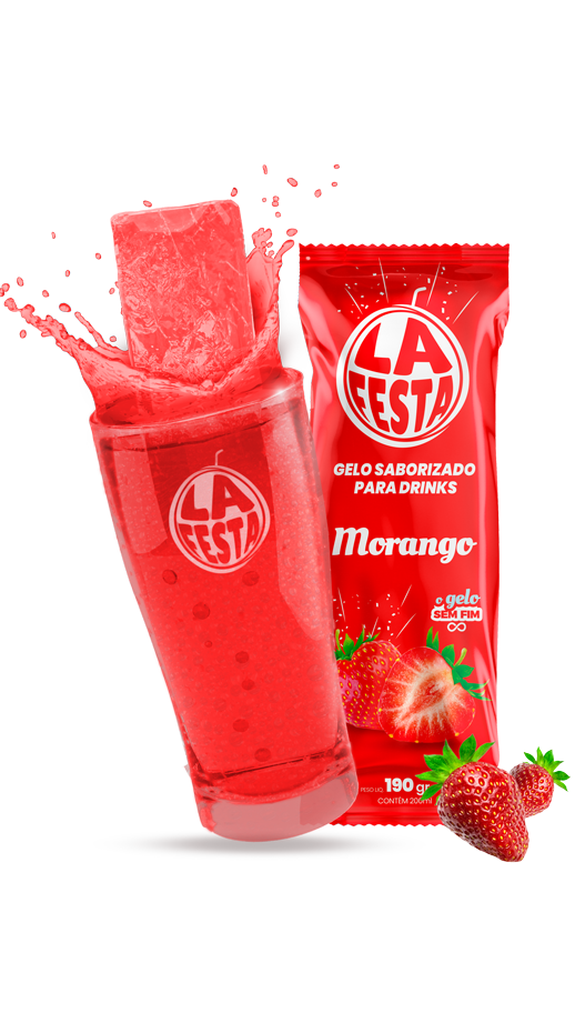 Gelo Saborizado Morango