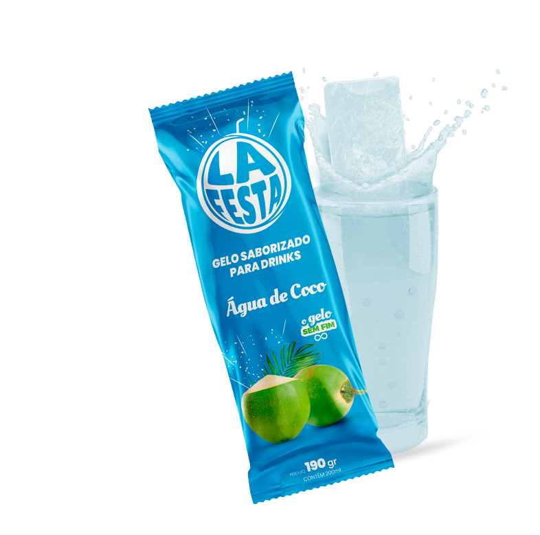 Gelo de Água de Coco para drinks