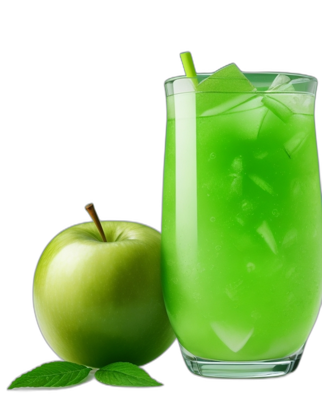 Drink de maça verde com gelo saborizado